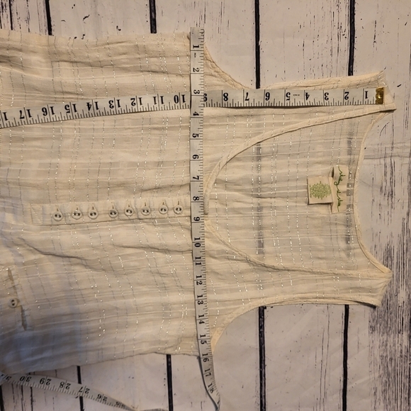 Anthropologie Cream Pleated Sundress - Picture 7 of 9